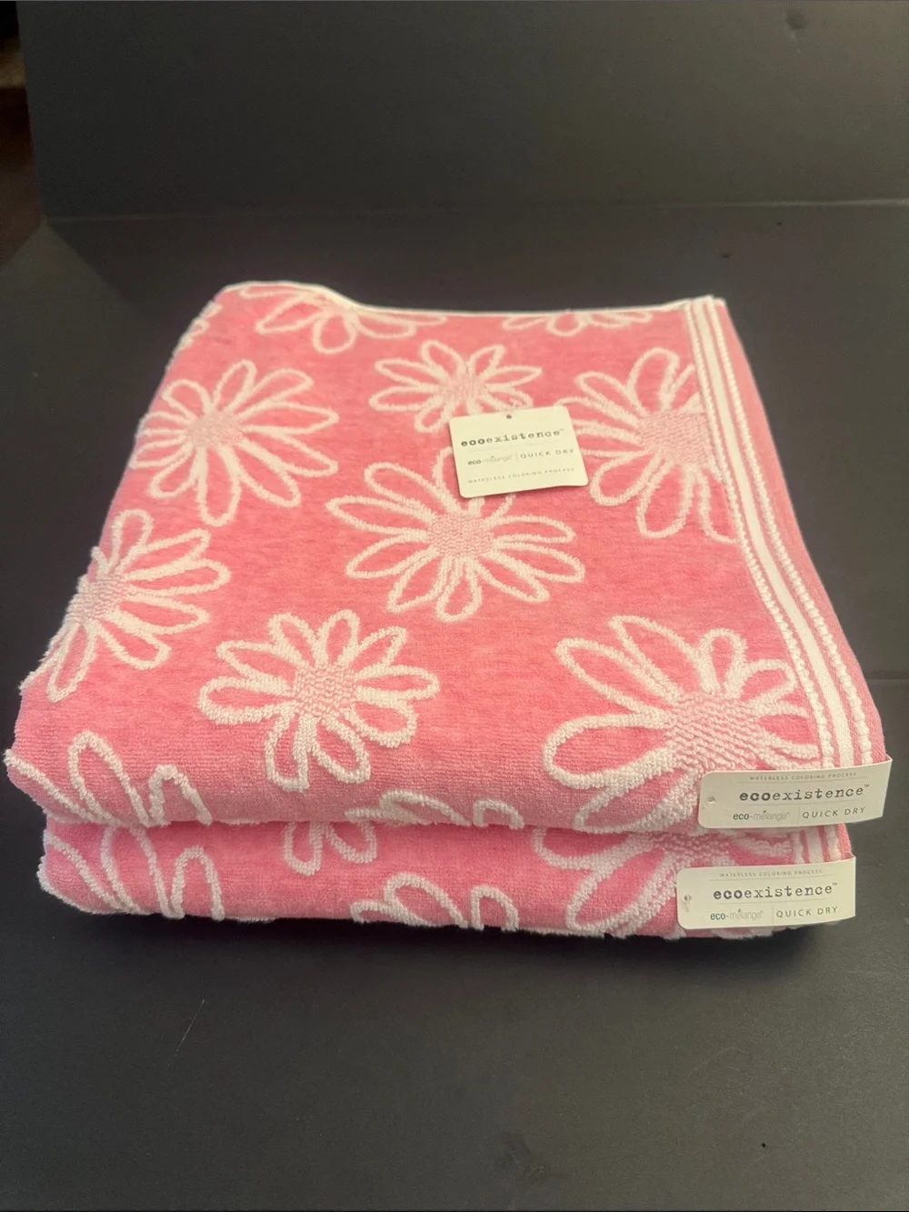 6pc ECOEXISTENCE Eco-Melange Quick Dry Patterned Zero Twist Loops Bath Towel Set